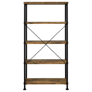 Avon - 2 Piece Computer Desk And Bookcase With 3 Drawers - Rustic Brown