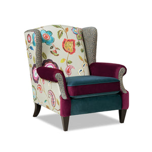 Anya Boho Chic Wingback Accent Arm Chair