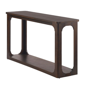 Console Table With Open Arch Cutouts For Living Room Hallway - Espresso