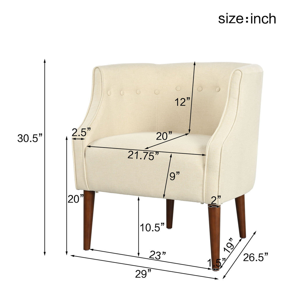 Contemporary Upholstered Club Chair With Button Tufting - Best Buy Furniture
