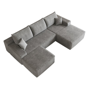 107" Cloud Sectional Sofa with 1 Ottoman