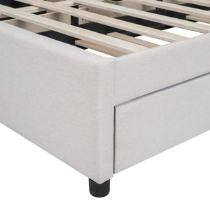 Upholstered Platform Bed With Drawers, Classic Headboard Design