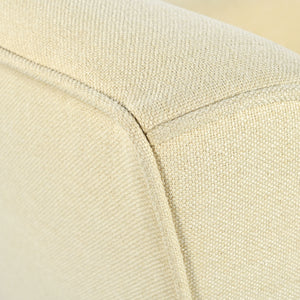 Mid-Century Modern Armchair - Tufted Fabric Accent Chair with Solid Wood Legs