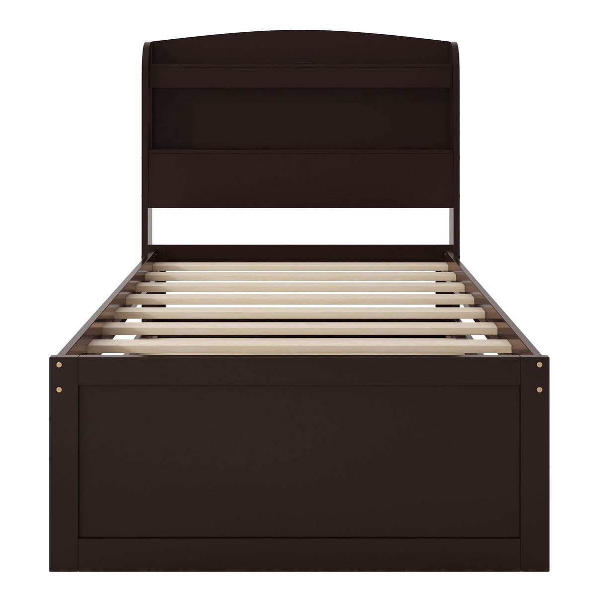 Platform Bed With LED Headboard, Charging Station, Trundle And 2 Drawers