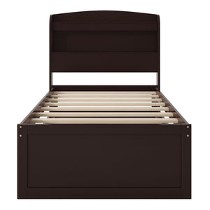 Platform Bed With LED Headboard, Charging Station, Trundle And 2 Drawers