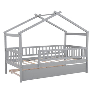 Creativity House Bed With Twin Size Trundle