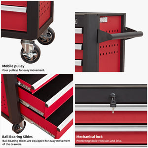 7-Drawer Rolling Tool Chest with Locking Wheels & Drawers