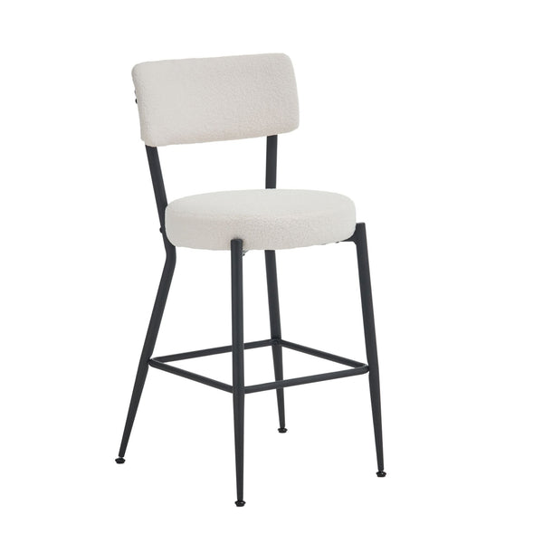 Modern Teddy Fabric Upholstered Bar Stools - Legs
