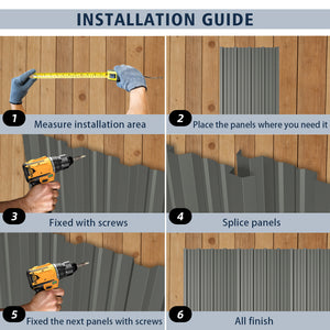 15 Pcs Heavy Duty Waterproof Metal Roofing Panels