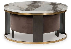 Jazmore - Nesting Cocktail Tables (Set of 2) - Brown / Brass Finish - Best Buy Furniture