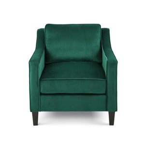 Green Velvet Upholstered Club Chair