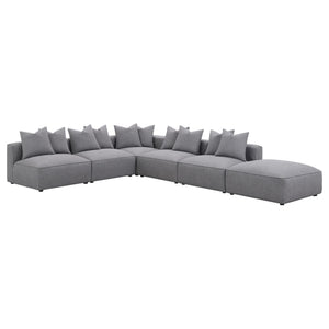 Amherst - Armless Chair With Accent Pillow - Gray