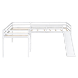 L Shaped Loft Bed With Ladder And Slide