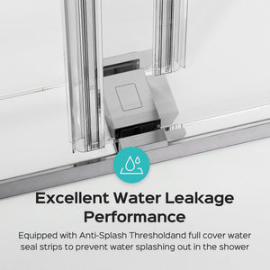 Frameless Double Sliding Soft-Close Shower Door, 3 / 8" (10Mm) Thick SGCC Tempered Glass Door, Matte
