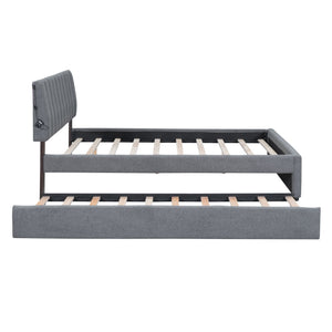 Upholstered Platform Bed With Trundle