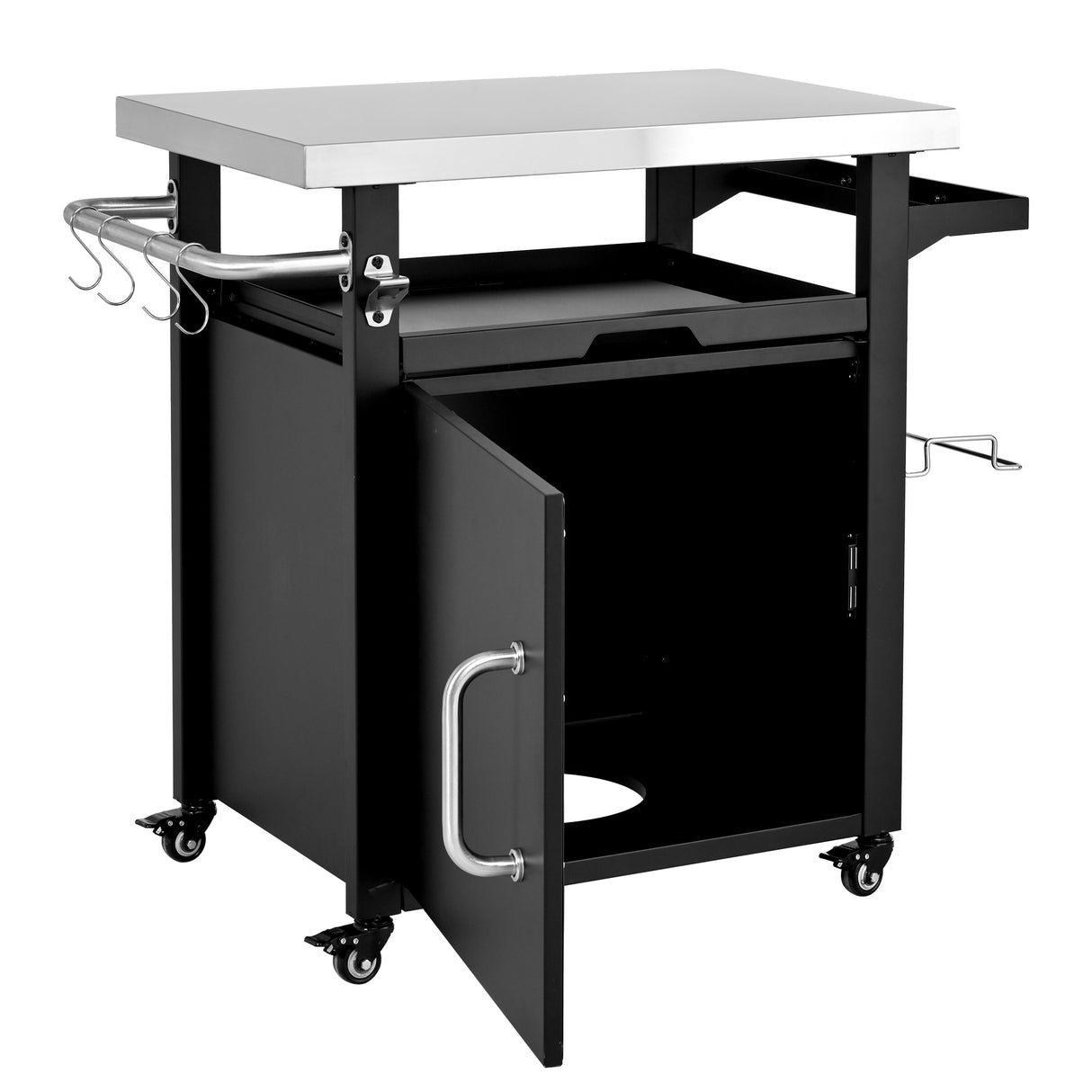 K&K 39.5" Outdoor Grill Cart with Storage Cabinet
