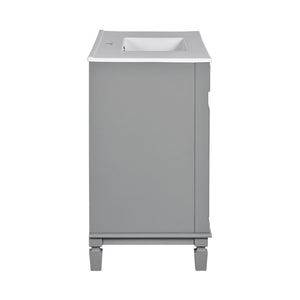 Bathroom Vanity With Top Sink, Mirror Cabinet, 2 Soft Closing Doors & 2 Drawers