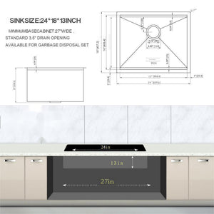 Laundry Workstation Undermount Utility Sink, Deep Single Bowl