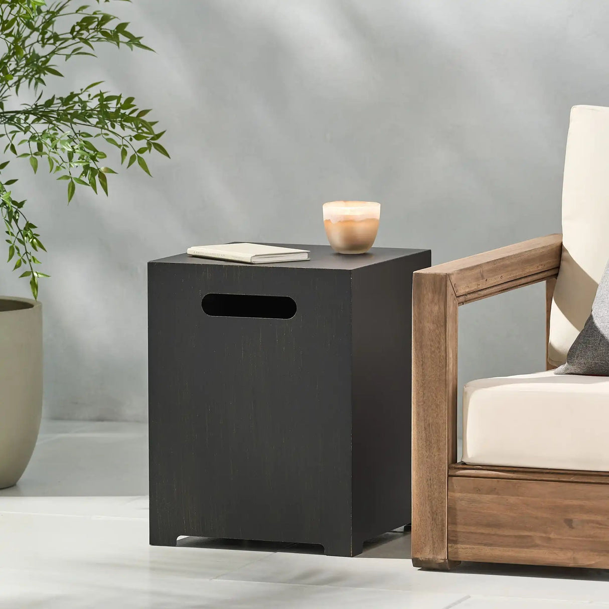 Modern Tank Holder Side Table With Powder Coated Frame - Best Buy Furniture