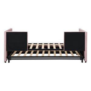 Twin Size Upholstered Daybed With Pop Up Trundle