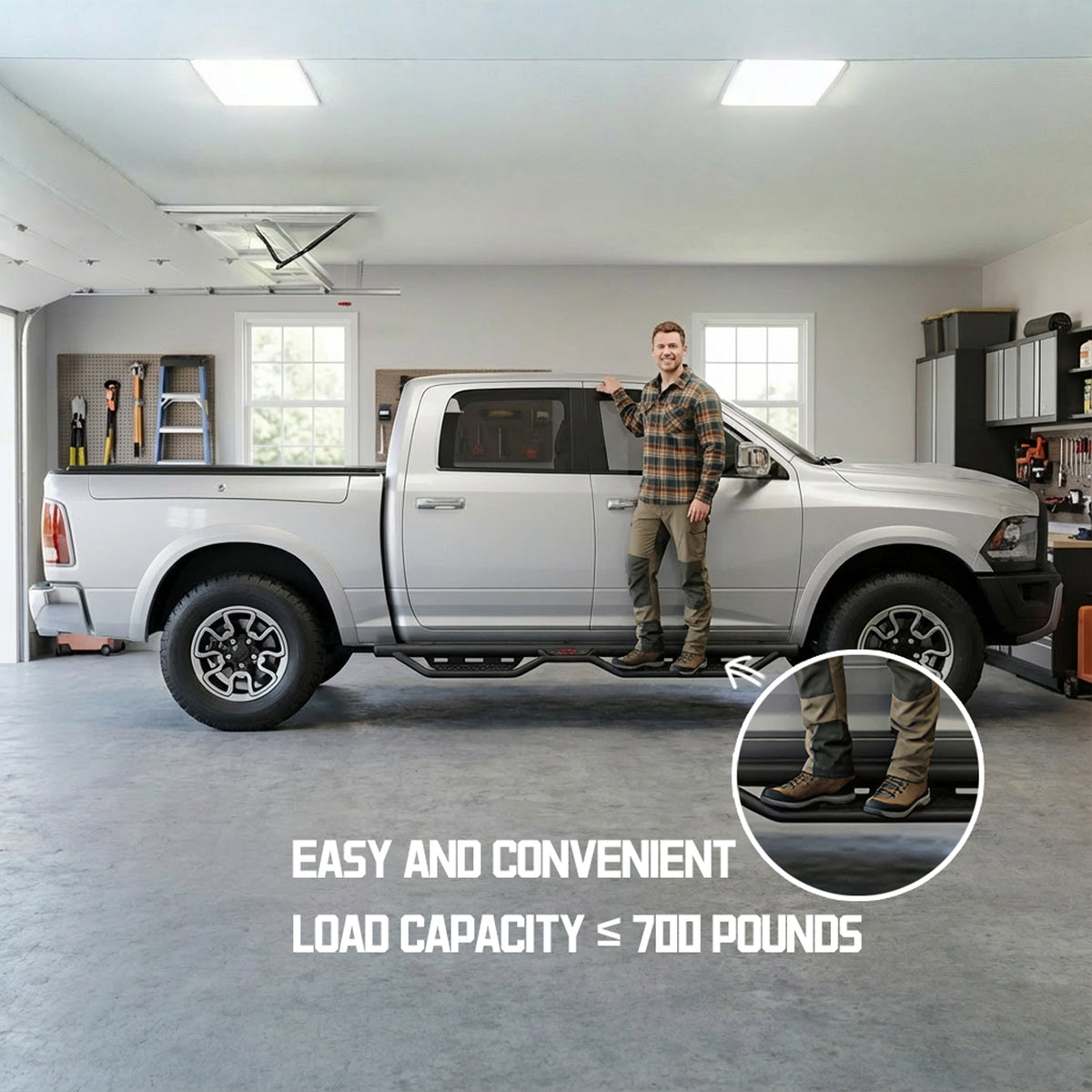 Heavy-Duty Steel Running Boards for Dodge Ram Crew Cab