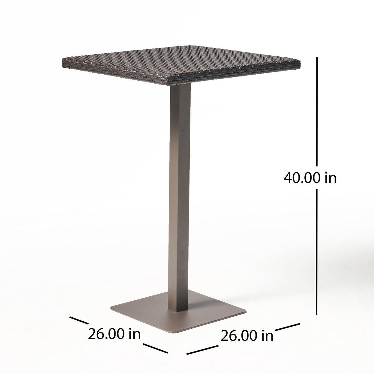 Outdoor Square Rattan Bar Table With Iron Frame - Multi Brown - Best Buy Furniture