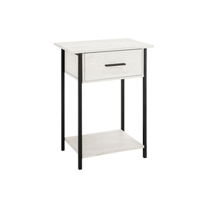 Contemporary 2 Tier Accent Table With Storage Drawer