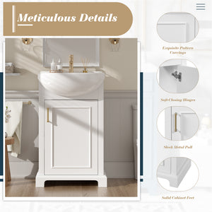 20-Inch Bathroom Vanity with Ceramic Sink