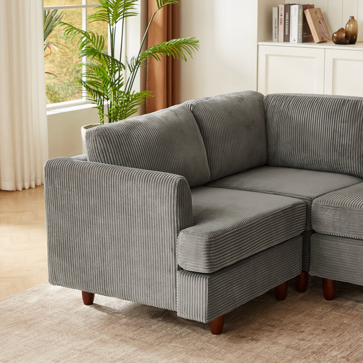 Modern Modular Sectional Couch, 6 Seaters Sleeper Sofa