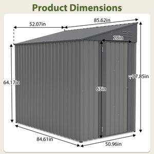 4x7 Foot Lean-To Shed in Olive