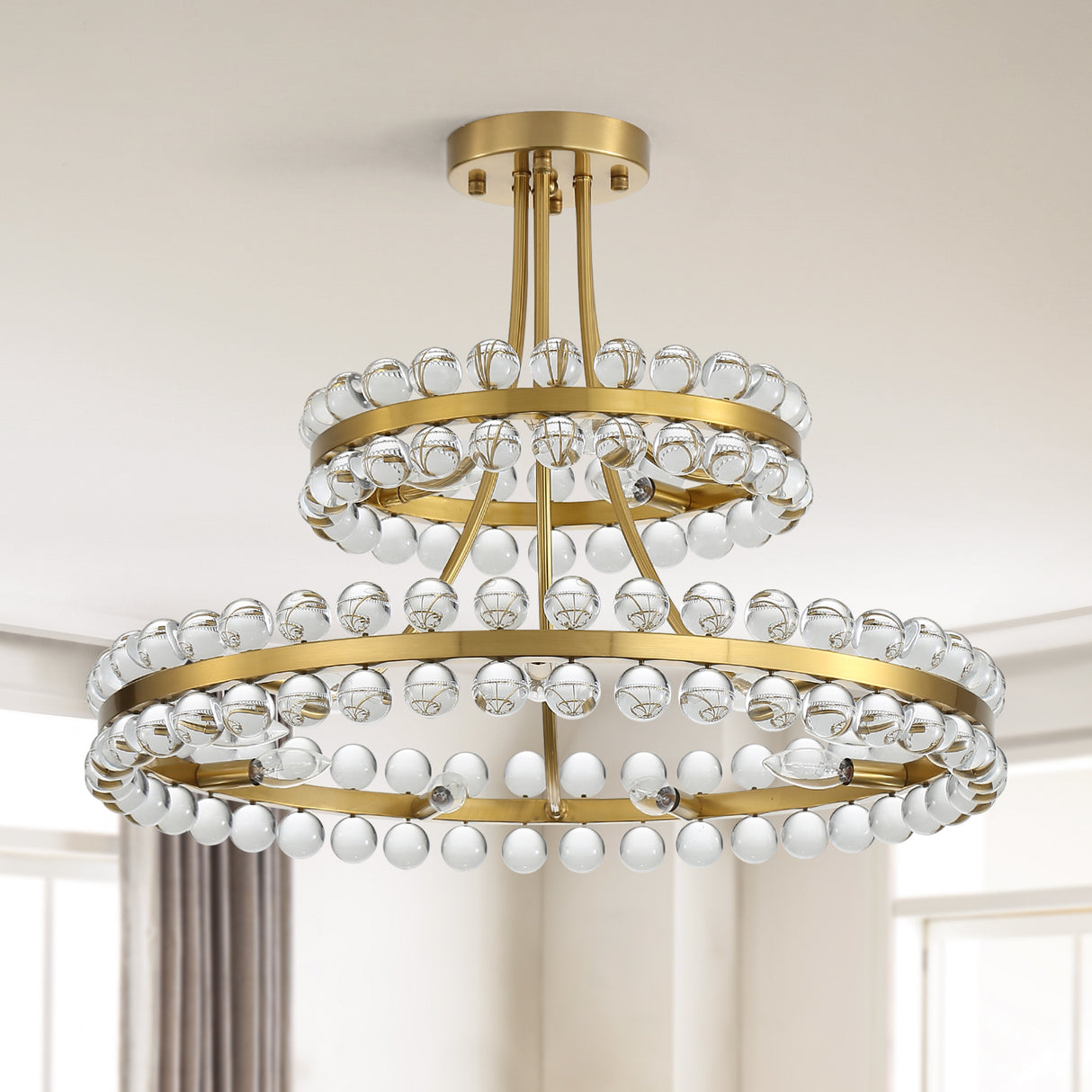 27-Inch Luxury Crystal Ball Chandelier