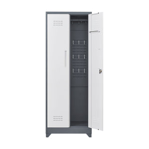 Lockers With Locking Doors, Adjustable Shelves, High Broom Tool Storage Cabinet