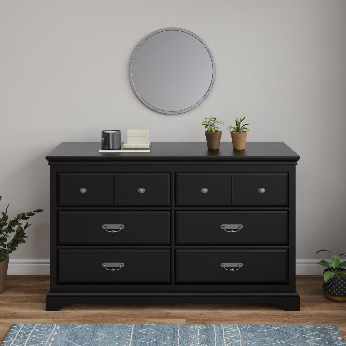 Bristol 6 Drawer Dresser - Black