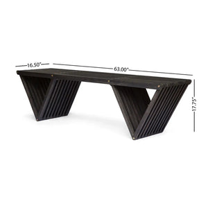 Gloaming - Outdoor Bench With Slat Design And Triangular Base - Best Buy Furniture