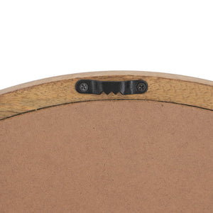 Circle Wall Mirror With Wooden Frame, Wall Mirror For Living Room