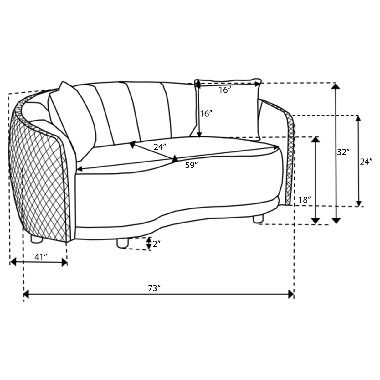 Lorraine - 2 Piece Upholstered Sofa Set With Tufting Trim - Dark Gray