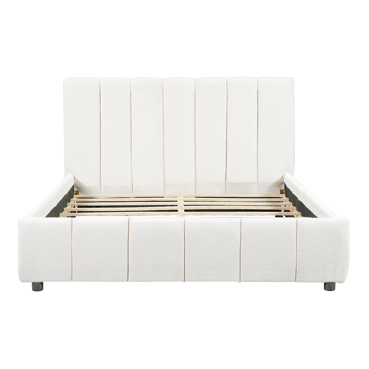 Queen Size Upholstered Bed Frame with Thick Fabric