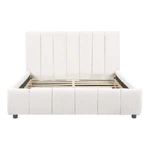 Queen Size Upholstered Bed Frame with Thick Fabric