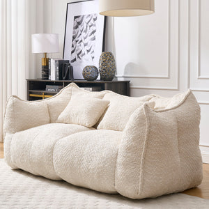 Comfortable Dual Beanbag Chair With High Resilience Foam Core For 2 People
