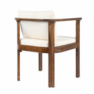 Outdoor Dining Chair Set of 4 with Curved Acacia Wood Arms