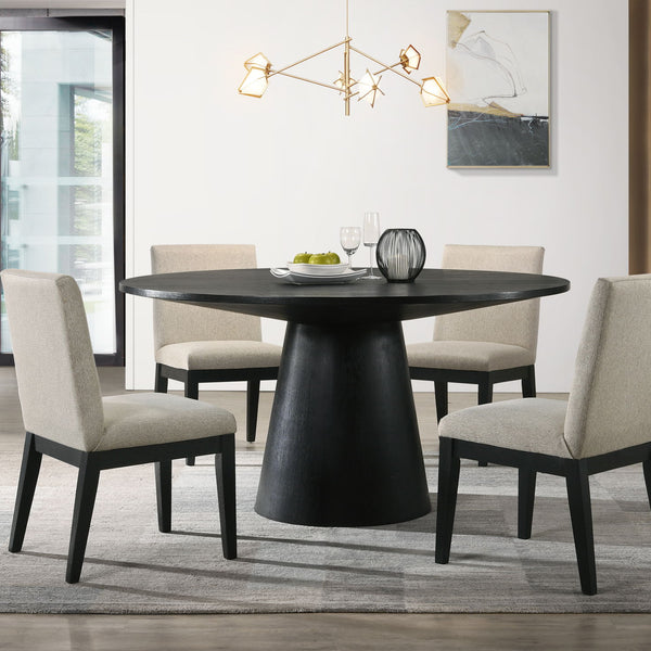 Jasper - Wide Contemporary Round Dining Table Set