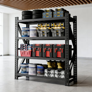 Heavy Duty Metal Adjustable Garage Shelves, 4000LBS Storage Rack (69"H x 59"W x 23.6"D) Industrial Shelving Unit for Warehouse