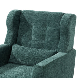 Modern Accent Chair, Arm Chairs For Living Room, Upholstered Mordern Armchair, Comfy Soft Padded Lounge Chair In Small Space, Bedroom, With Pillow, Solid Wood Leg
