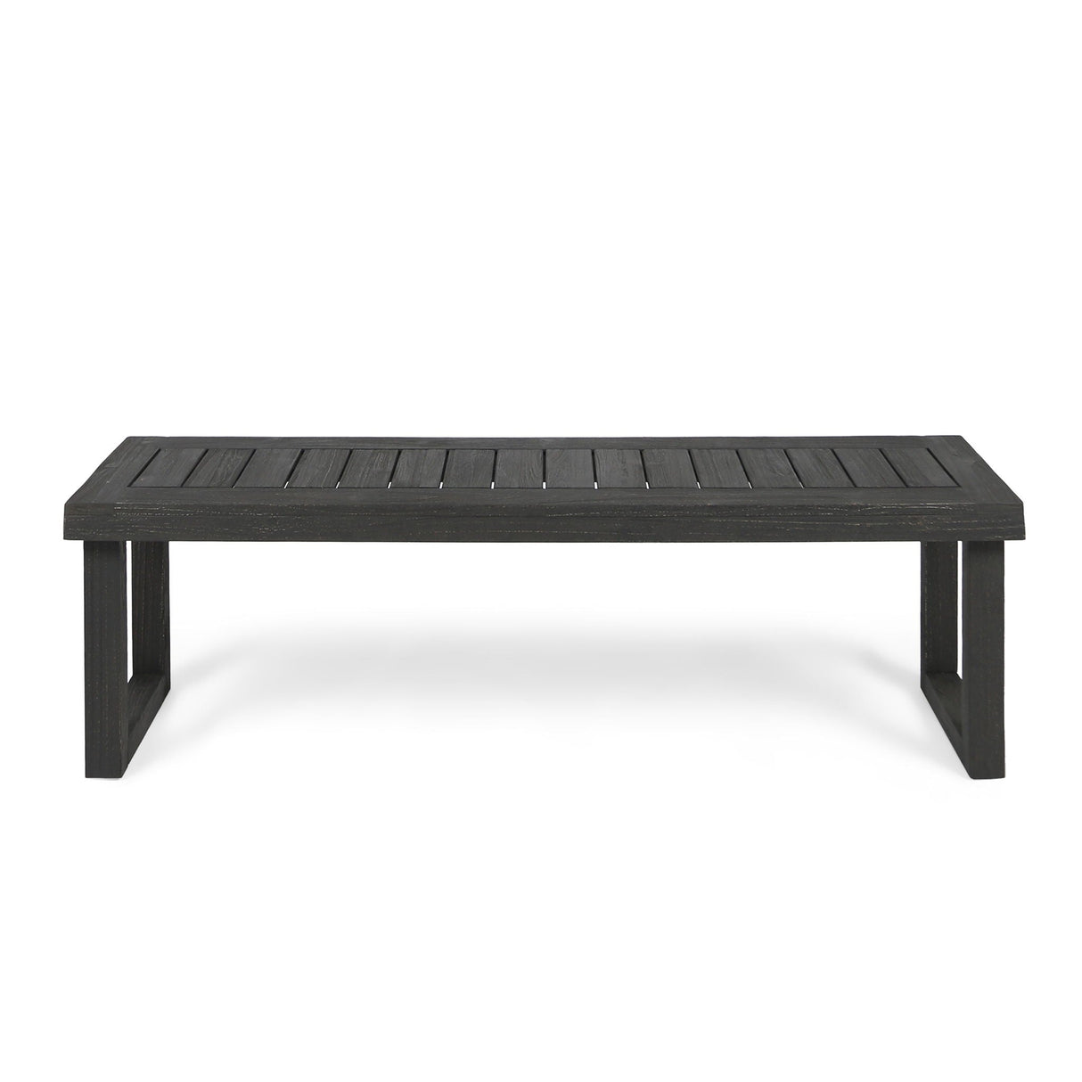 Realm - Outdoor Bench With Slat Panel Top And Base - Dark Gray - Best Buy Furniture