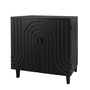 2 Door Storage Cabinet With Adjustable Shelf - Black