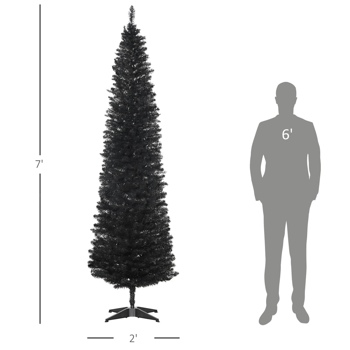 Pencil Christmas Tree with Sturdy Base