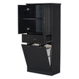 Modern Bathroom Storage Cabinet With Two Laundry Baskets, One Drawer, Adjustable Shelf - Best Buy Furniture