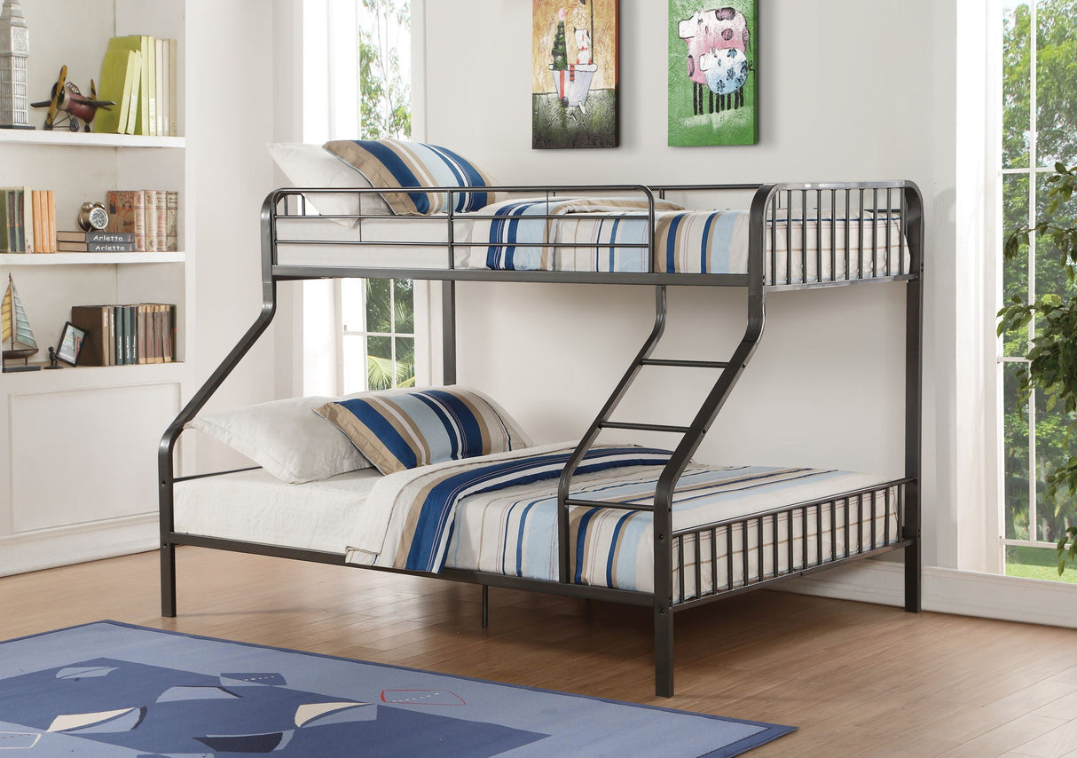 Caius - Twin Long Queen Bunk Bed - Gun - Best Buy Furniture