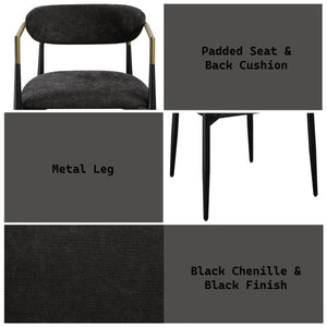 Jaramillo - Chenille Side Chair (Set of 2) - Black - Best Buy Furniture