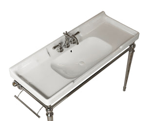 VICI 48" Bathroom Ceramic Basin with 3 Pre-Drilled Holes